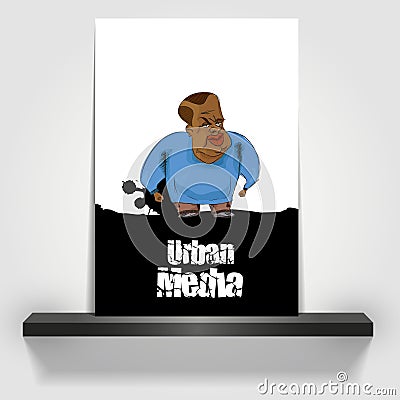 Flyer or cover Design /black hiphop character/ Vector Illustration