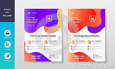 Creative and Colorful Shop, Company and all kinds fashion business flyer poster design a4 template Vector Illustration