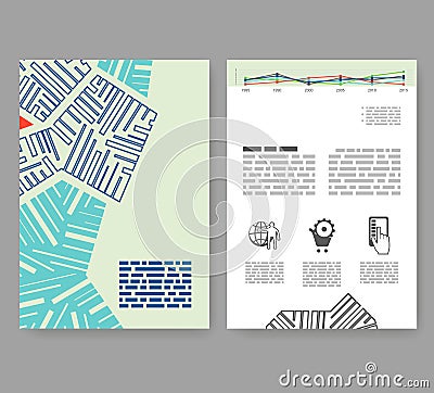 Flyer, leaflet, booklet layout. Editable design template A4 Vector Illustration