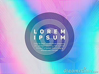 Flyer neon hologram texture vector background. Vector Illustration