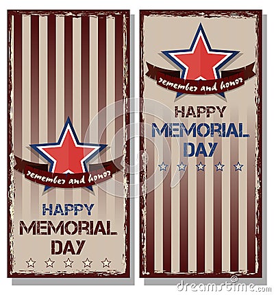 Flyer set for Memorial Day Vector Illustration