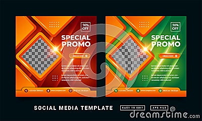 Flyer or social media vector themed modern post template Vector Illustration