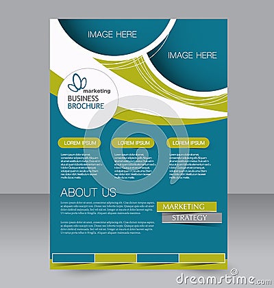 Flyer template. Business brochure. Editable A4 poster for design Vector Illustration