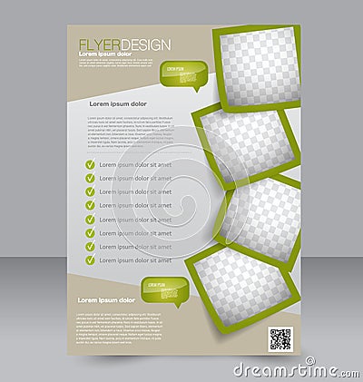 Flyer template. Business brochure. Editable A4 poster for design Vector Illustration