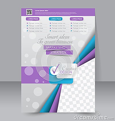 Flyer template. Business brochure. Editable A4 poster for design Vector Illustration