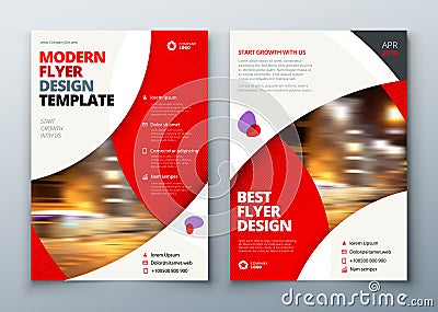 Flyer template layout design. Business flyer, brochure, magazine or flier mockup in bright colors. Vector Vector Illustration