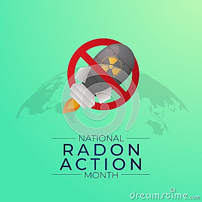 Flyers honoring National Radon Action Month or events connected to it can feature vector pictures regarding the month-long Vector Illustration