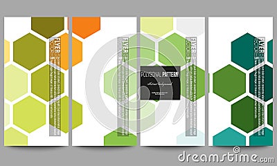 Flyers set. Abstract colorful business background, modern stylish hexagonal vector texture Vector Illustration