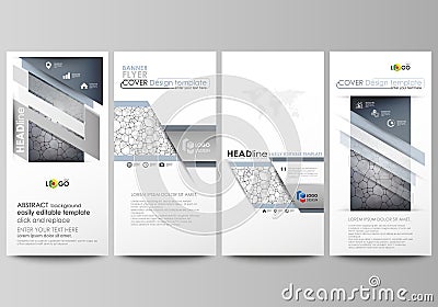 Flyers set, modern banners. Business templates. Cover design template, vector layouts. Chemistry pattern, molecular Vector Illustration