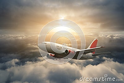 Flying airplane Stock Photo