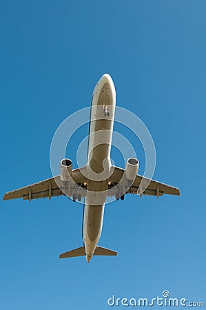 Flying airplane Stock Photo