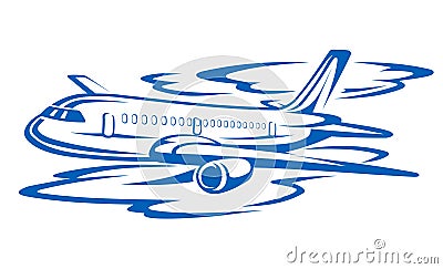 Flying airplane Vector Illustration