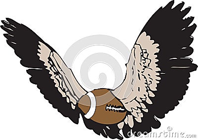 Flying american football - or rugby vector Stock Photo