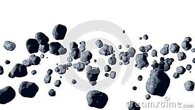 Flying asteroid, meteorite. isolate. 3d rendering Stock Photo