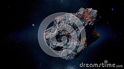 Flying asteroid, meteorite to Earth. outer space. Armageddon. 3d rendering Stock Photo