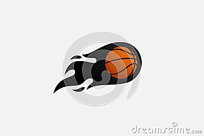 flying basketball vector graphic with motion and halftone effect Vector Illustration