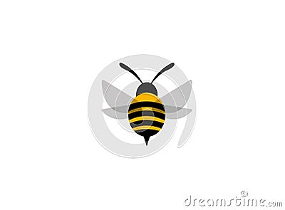 Flying bee worker for logo design illustration Vector Illustration