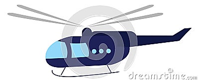 A blue helicopter, vector or color illustration Vector Illustration