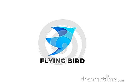 Flying Bird Logo Abstract Design vector template. Elegant silhouette Falcon Eagle Dove Wings Logotype concept Vector Illustration