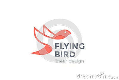 Flying Bird Logo design vector. Eagle Falcon Dove Vector Illustration