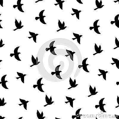 Flying birds seamless pattern. Vector Illustration