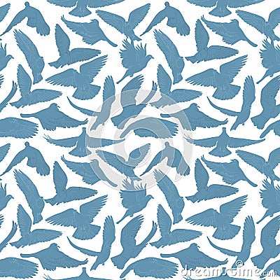 Flying birds seamless pattern. Vector background Vector Illustration