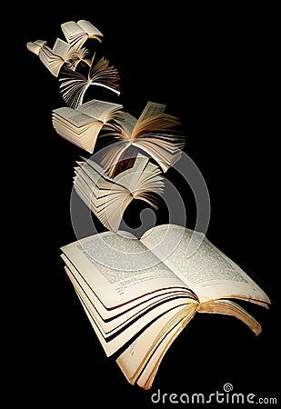 Flying books Stock Photo