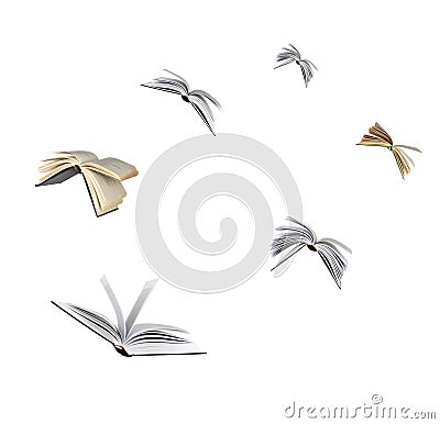 Flying books Stock Photo