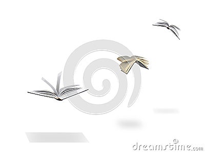 Flying books Stock Photo
