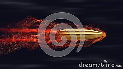 Flying bullet with trails Stock Photo