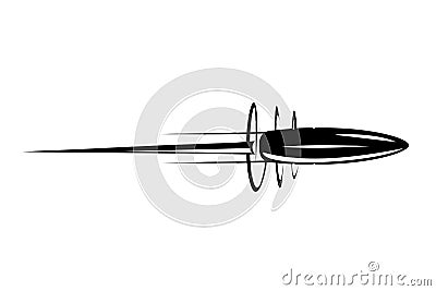 Flying bullet Vector Illustration