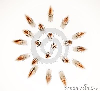 Flying bullets Stock Photo