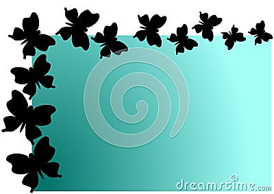 Flying Butterflies Shadow Invitation Card Stock Photo