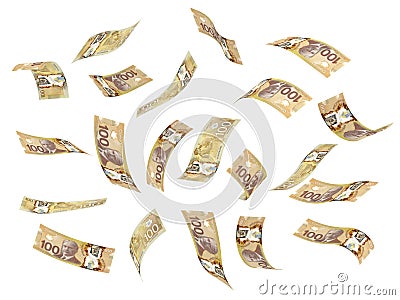 Flying Canadian Dollar Stock Photo