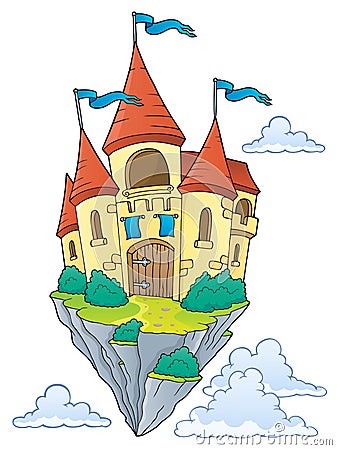 Flying castle theme image 1 Vector Illustration