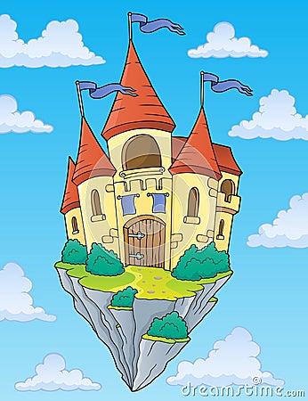 Flying castle theme image 2 Vector Illustration