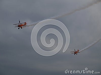 The flying circus aerobatic team performing in the philippine hot air balloon festival in clark angeles city pampanga 2018 Editorial Stock Photo