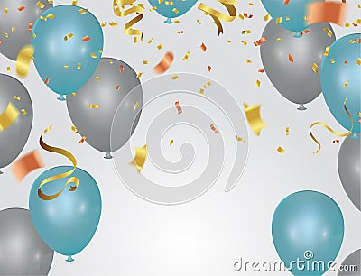 Flying colorful balloons on a white background Vector Illustration