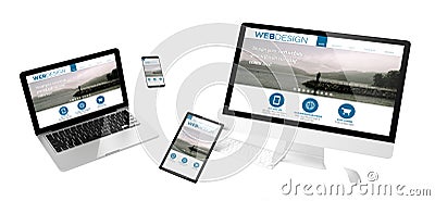 flying devices web design responsive website Stock Photo