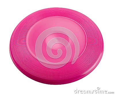 Flying disk. Gliding toy or sporting item that is generally plastic Stock Photo