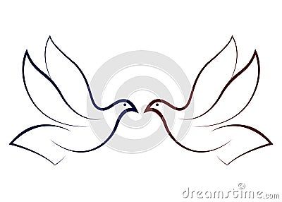 Flying dove Vector Illustration