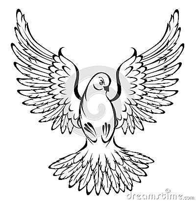 Flying dove Vector Illustration