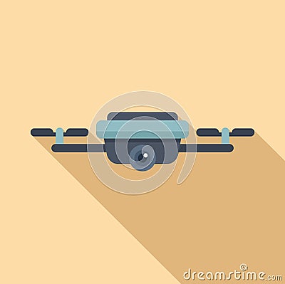 Flying drone icon flat vector. Aerial secure Stock Photo