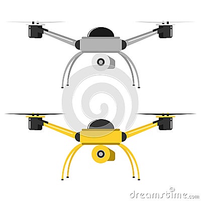 Flying drone, icon flying dron Vector Illustration