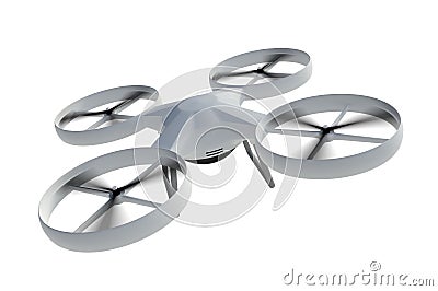 Flying drone isolated on white background Cartoon Illustration