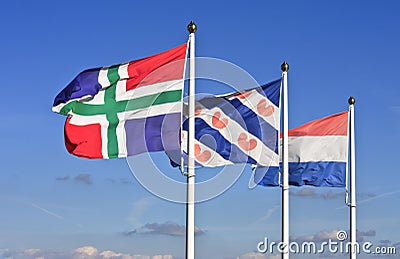 Flying dutch flags Stock Photo