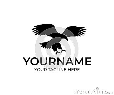 Flying eagle, bird and animal, logo design. Wildlife, nature and wild, vector design Vector Illustration