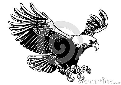 Flying eagle spread the wings Vector Illustration