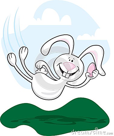 Flying Easter Bunny Vector Illustration