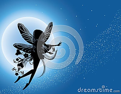 flying fairy silhouette in night sky royalty free stock free fairy silhouette